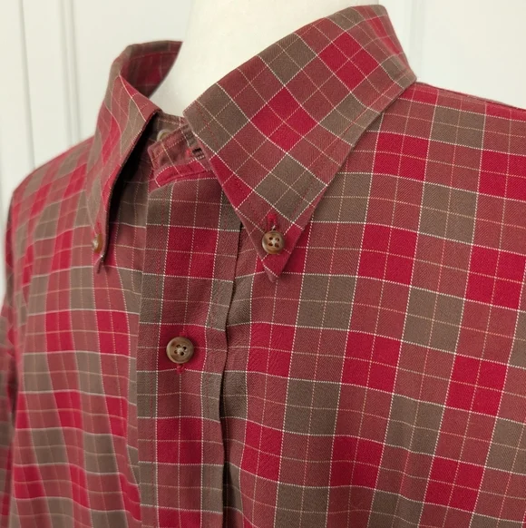 Brooks Brothers Red Plaid Shirt Non Iron Cotton XL - Picture 2 of 6